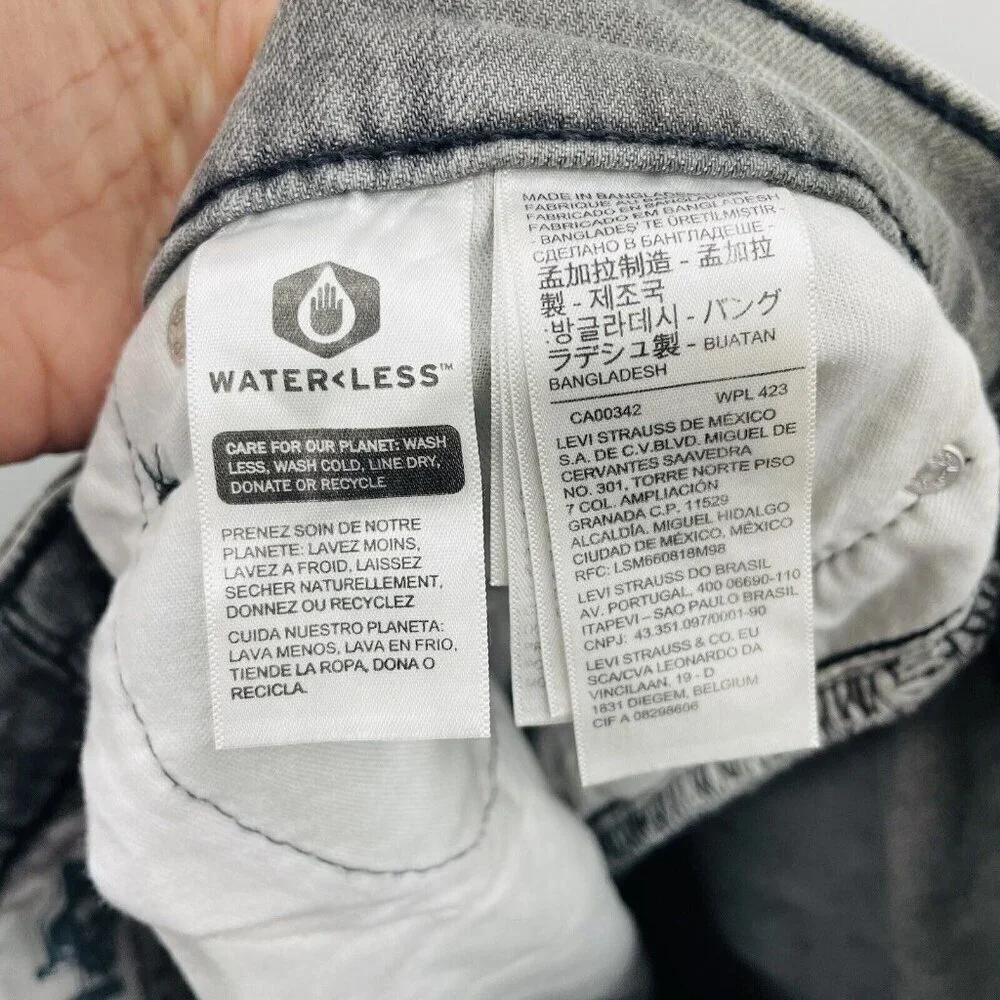 Levi's Mens 32W‎ x 29L 514 Straight Fit Eco Performance Jeans in Clouded Gray